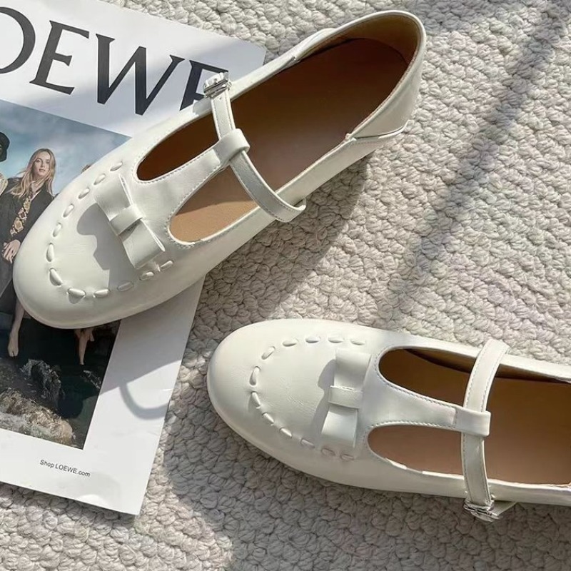 Women'S Fashion Spring 2025 - รองเท้าแมรี่เจนแบบเชือกสไตล์ฝรั่งเศสใหม่ ประจำฤดูร้อนปี 2025 สีขาว รองเท้าผู้หญิงสำหรับฤดูร้อน ระบายอากาศได้ดี