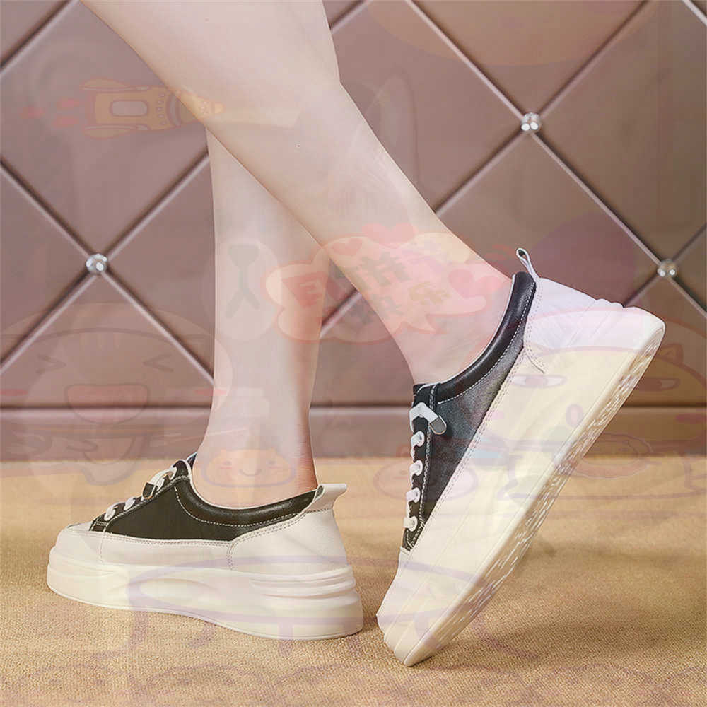 Women'S Fashion From The 50S - LACE-up Chunky Loafers ผู้หญิงสเก็ตบอร์ดกีฬารองเท้าตะกร้ารองเท้าผ้าใบจริงแบบพกพาข่าวตะกร้า Teni ที่มีคุณภาพสูง