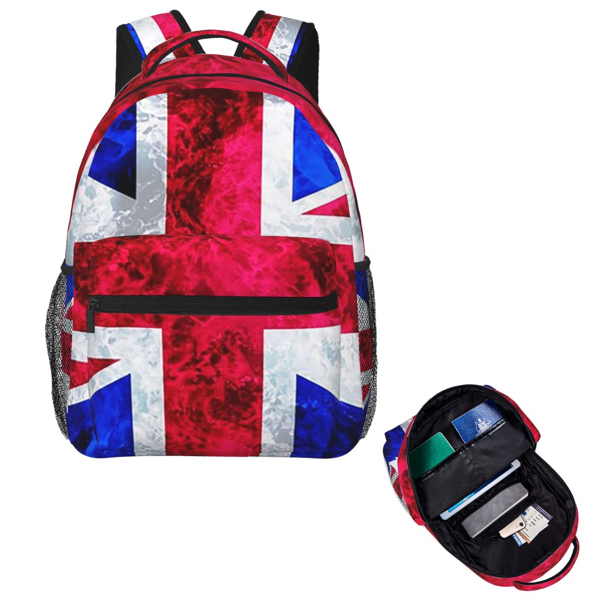 Women Fashion Uk - กระเป๋าเป้สะพายหลังลายธงชาติอังกฤษสำหรับนักเรียน นักศึกษา ผู้ชาย ผู้หญิง กระเป๋าเดินทาง กระเป๋าแฟชั่น