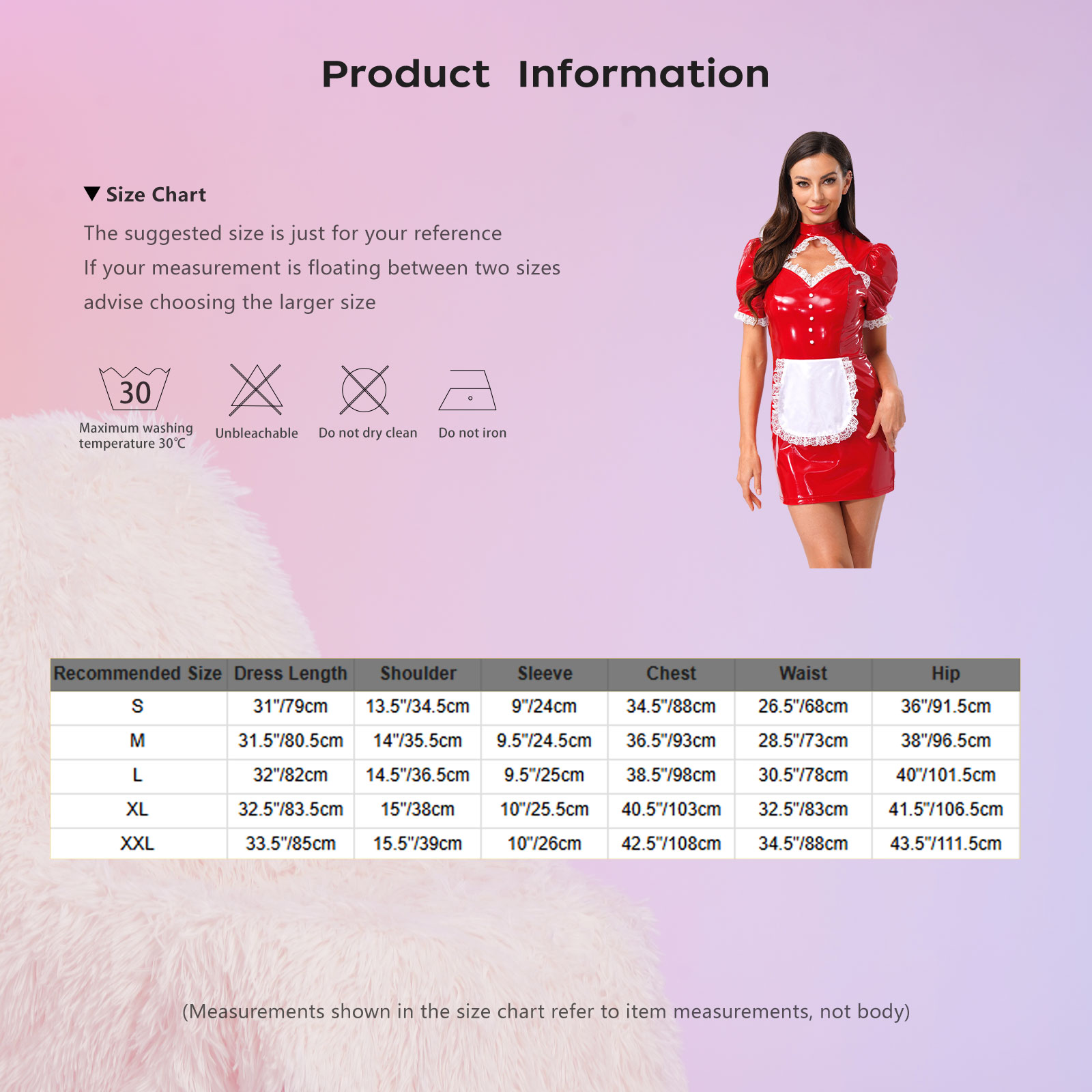 Bodycon Dress Women - ชุดคอสเพลย์แม่บ้านฝรั่งเศสสำหรับผู้หญิง ชุดแฟนซีพร้อมผ้ากันเปื้อนแต่งขอบลูกไม้ ชุดเดรสทรงเข้ารูปเงางาม สำหรับงานปาร์ตี้ฮาโลวีน ชุดยูนิฟอร์มแม่บ้านสุดเซ็กซี่