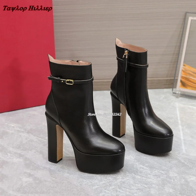 Women'S Fashion Rain Boots - รองเท้าบูทเปลือยแพลตฟอร์มกันน้ำฤดูใบไม้ร่วงรองเท้าผู้หญิงส้นหนาแบบมีซิปด้านข้างแบบหรูหราบูทหุ้มข้อแฟชั่นดีไซน์เนอร์สำหรับฤดูหนาว