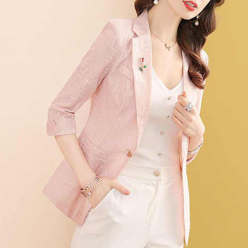 Blazer Women Oversized - เสื้อเบลเซอร์ผู้หญิงสีพื้นเรียบหรู แต่งกระเป๋าผ้าลูกไม้ ดีไซน์เก๋ ทรงโอเวอร์ไซส์ สไตล์ลำลอง ใส่สบาย