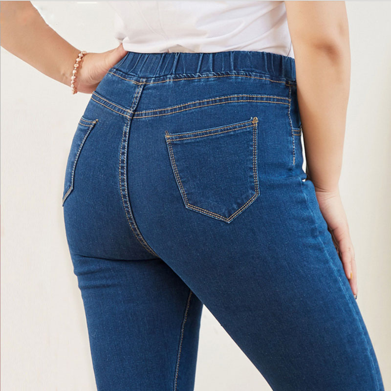 Mom Jeans Women - เสื้อผ้ากางเกงยีนส์สกินนี่สําหรับผู้หญิงดีเอวยางยืดวัสดุยืดท้องควบคุมแม่กางเกงยีนส์ขนาด5XL 6XLกางเกงยีนส์โค้ง