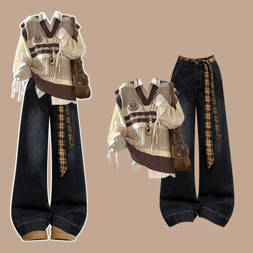 ชุดแฟชั่นผู้หญิง ฤดูใบไม้ร่วง/ - Women Fashion Jeans Top บทวิจารณ์และราคา