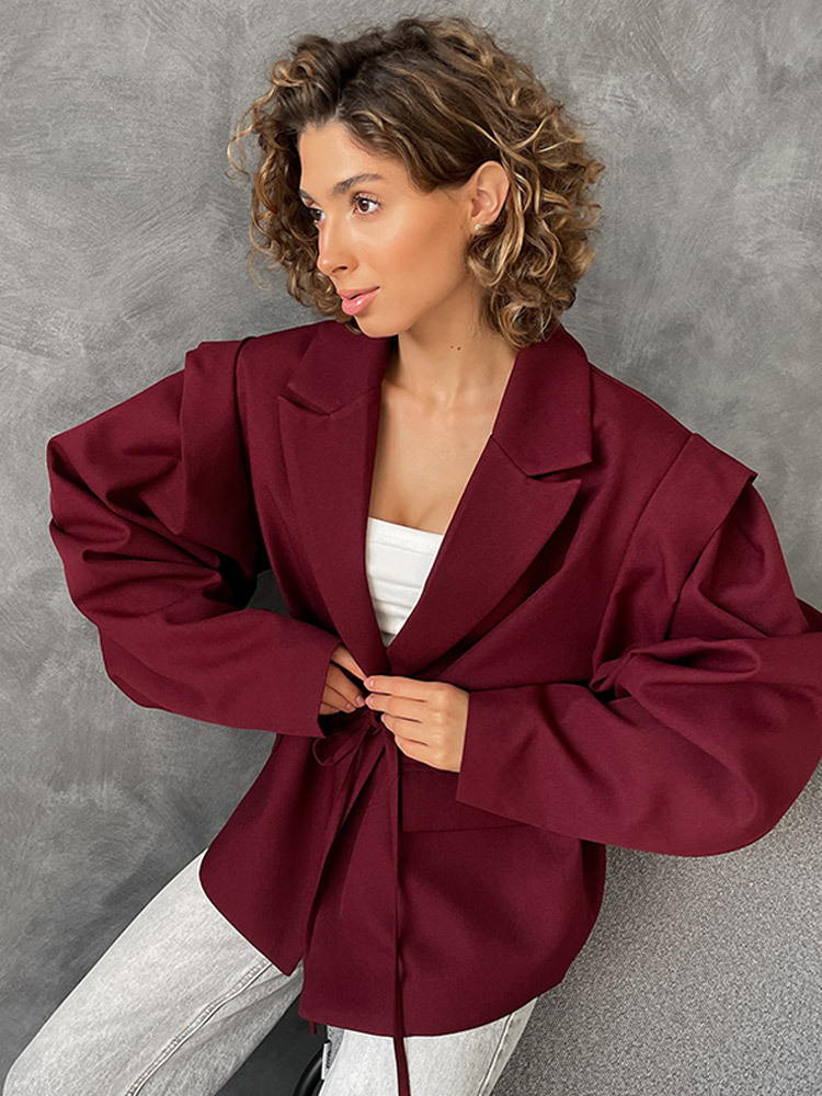 เสื้อเบลเซอร์สีน้ำตาลสไตล์เรโท - Blazer Women Oversized บทวิจารณ์และราคา