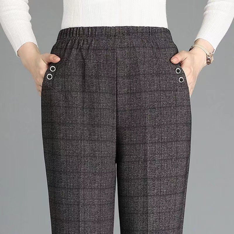 กางเกงลำลองทรงตรงเอวสูงสำหรับผ - Mom Jeans Women บทวิจารณ์และราคา