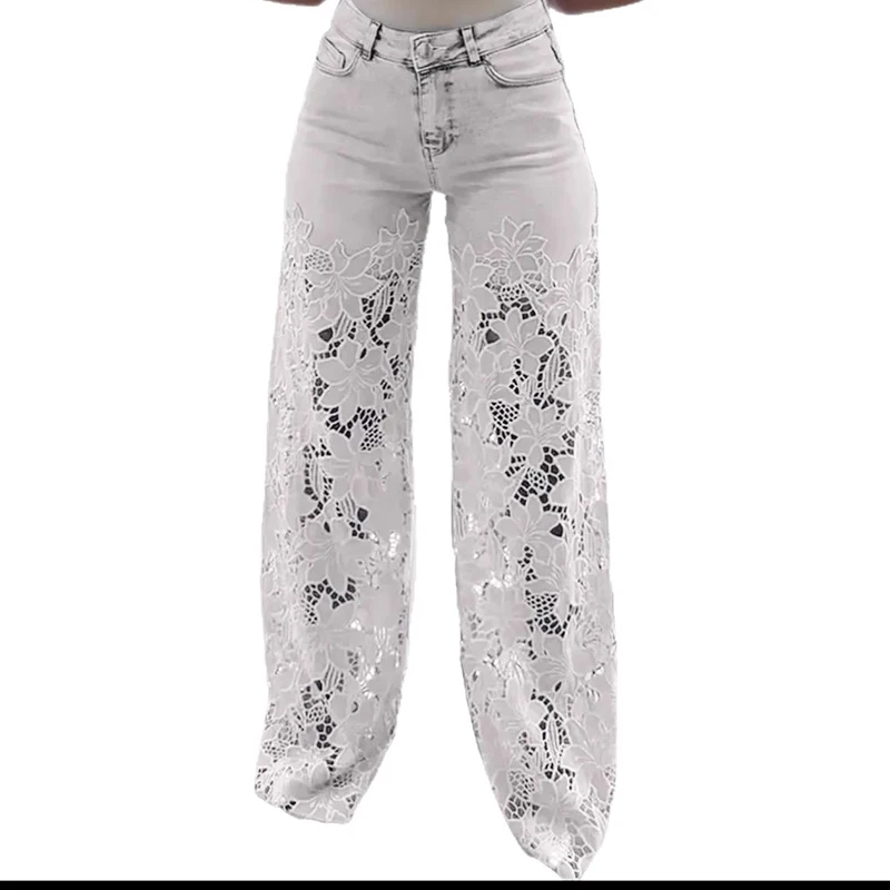 กางเกงยีนส์เอวสูงทรงขากว้างแฟช - Mom Jeans Women บทวิจารณ์และราคา