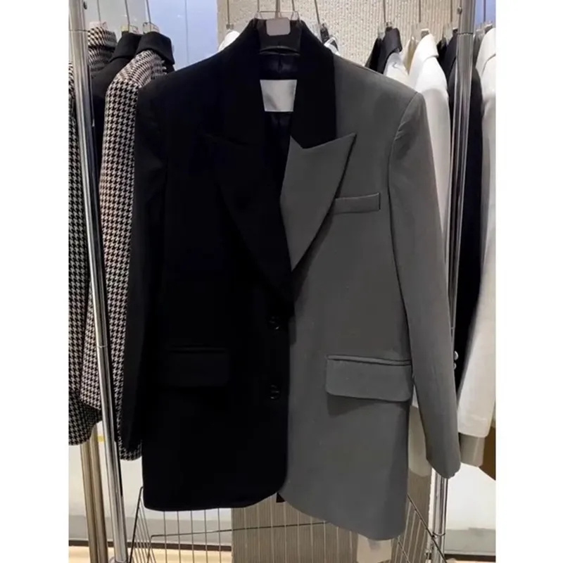 High end ContrastingสีPatchwor - Blazer Women Oversized บทวิจารณ์และราคา