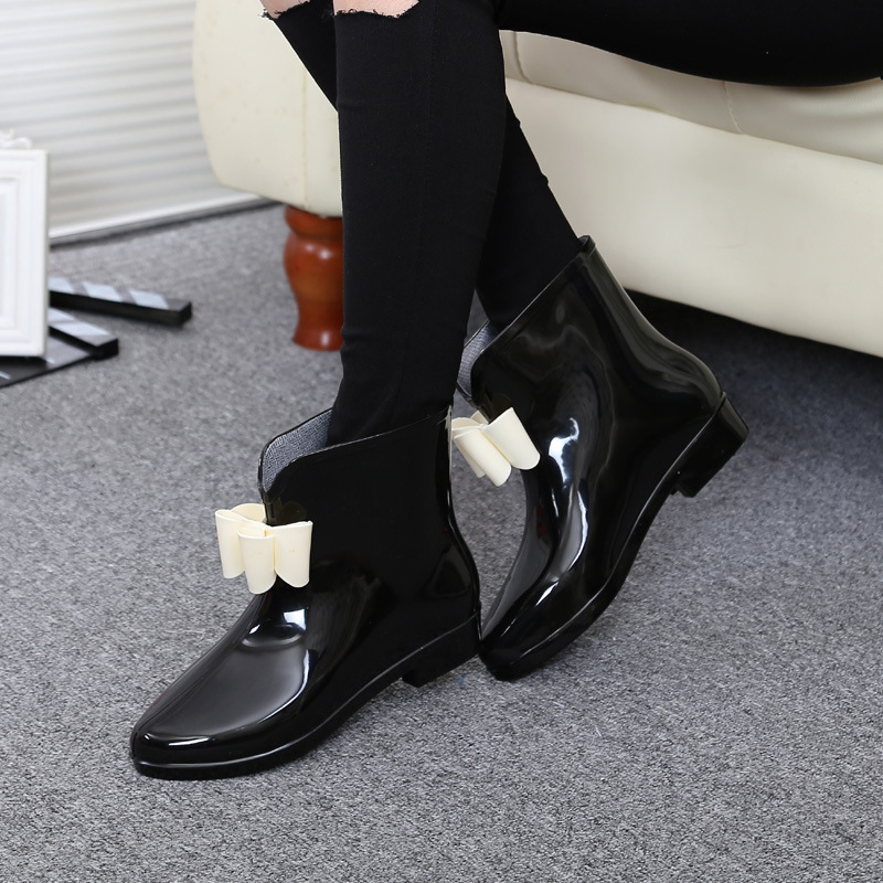 ผู้หญิงดอกไม้ Bowtie ข้อเท้า B - Women'S Fashion Rain Boots บทวิจารณ์และราคา