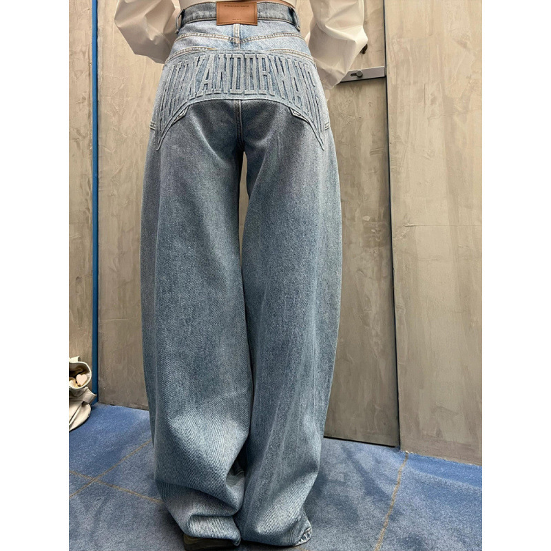 กางเกงยีนส์สไตล์อเมริกันย้อนยุ - Mom Jeans Women บทวิจารณ์และราคา