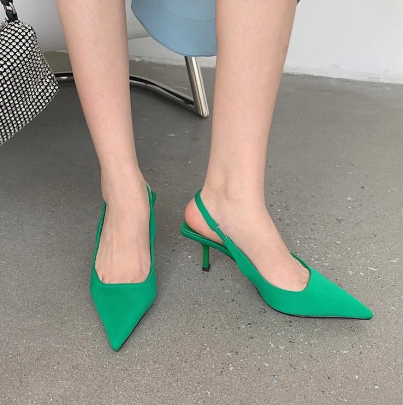 รองเท้าส้นสูงหัวแหลมแบบเปิดส้น - Women'S Fashion Spring 2025 บทวิจารณ์และราคา