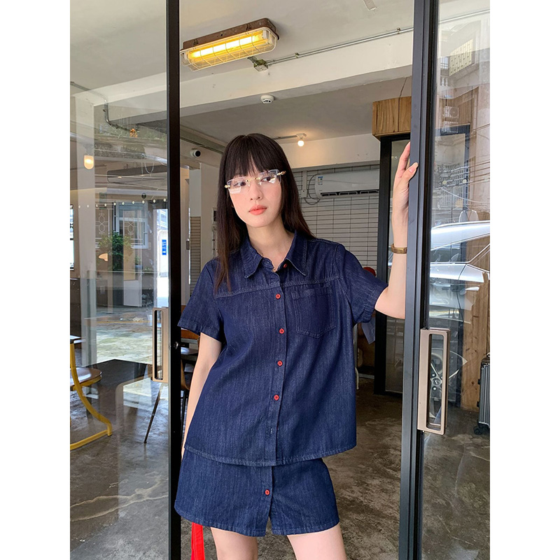 เบนย์นฟฟี่ เรโทรเสื้อเชิ้ตแขนส - Women Fashion Jeans Top บทวิจารณ์และราคา