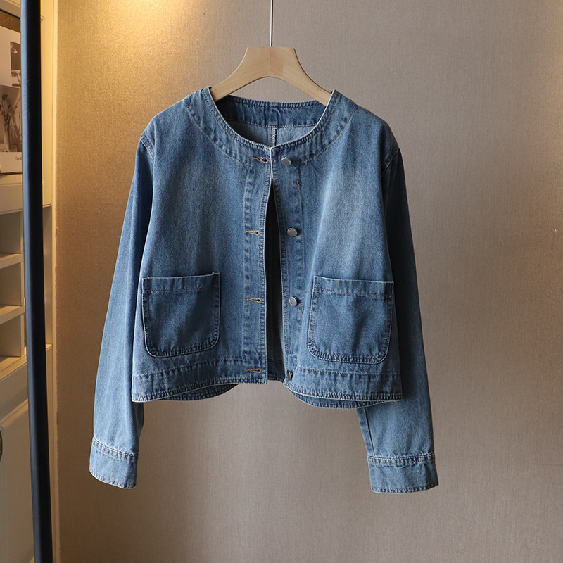 เสื้อแจ็คเก็ตยีนส์คอโอ แฟชั่นส - Women Fashion Jeans Top บทวิจารณ์และราคา