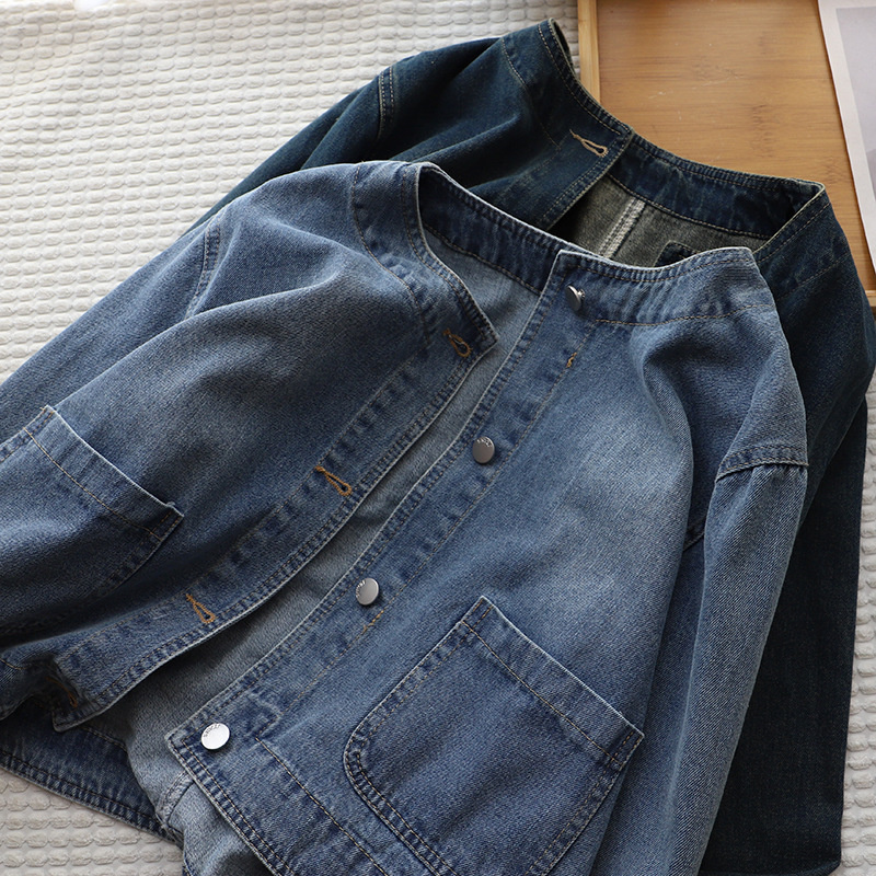 เสื้อแจ็คเก็ตยีนส์คอโอ แฟชั่นส - Women Fashion Jeans Top บทวิจารณ์และราคา