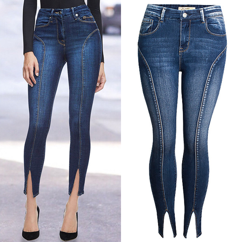 กางเกงยีนส์ยืดขาสั้นระดับข้อเท - Mom Jeans Women บทวิจารณ์และราคา