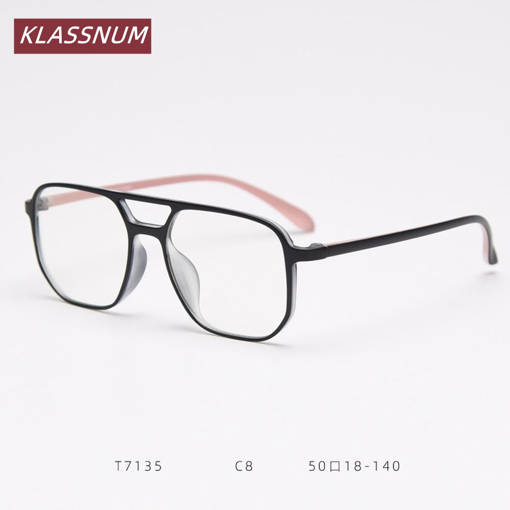 KLASSNUM ดับเบิ้ลบリッジทรงสี่เหล - Women'S Fashion Glasses Non Prescription บทวิจารณ์และราคา