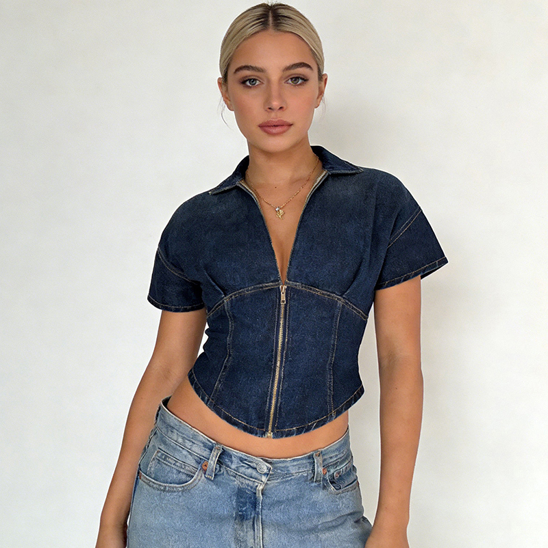เสื้อครอปยีนส์ผู้หญิง Trendix  - Women Fashion Jeans Top บทวิจารณ์และราคา